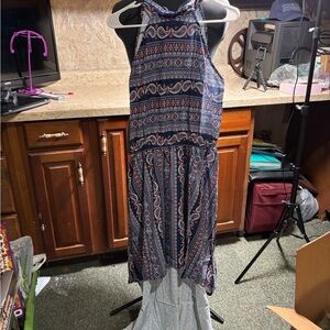 Patterned Halter Maxi Dress